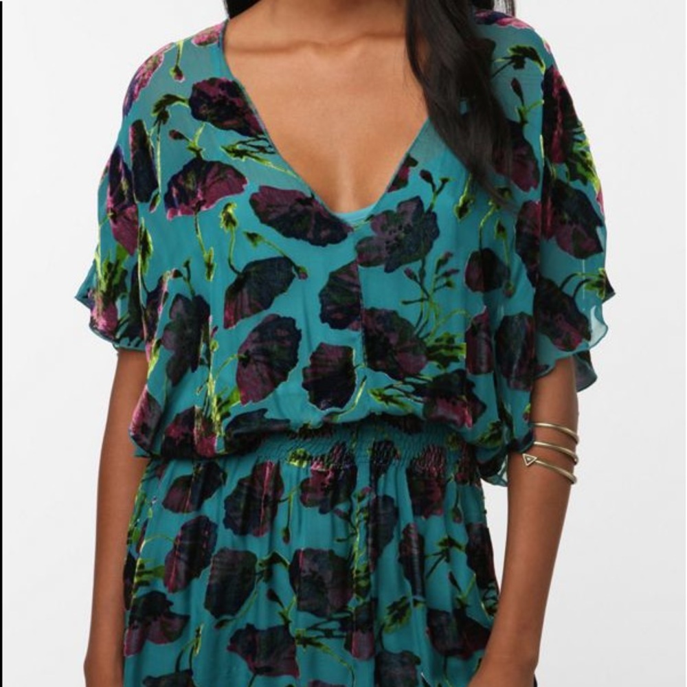 Betsey Johnson Mini Dress Velvet Floral Tunic - Picture 4 of 5
